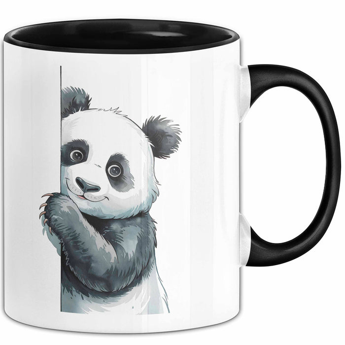 Süßer Panda Tasse Geschenk Lustige Geschenkidee Spruch Schwarz Trendation