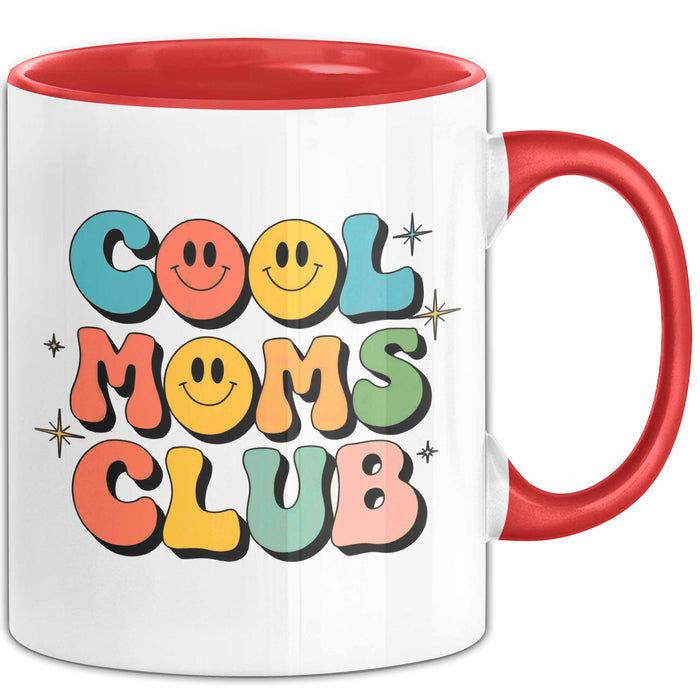 Mama Muttertag Tasse Becher Geschenk Lustige Geschenkidee Spruch Cooler Moms Club Rot Trendation