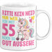 55. Geburtstag Tasse Frauen Geschenk Bitte Nur Kein Neid Nur Weil Ich mit 55 Noch So Gut Aussehe Mama Oma Weiß Trendation