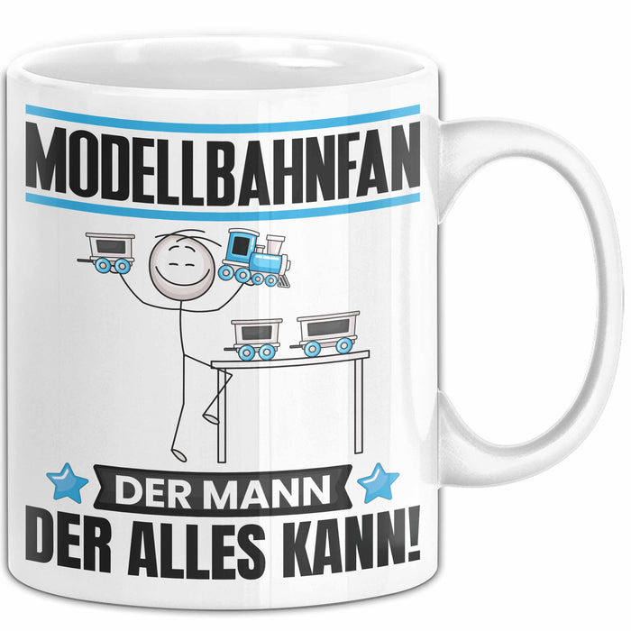 Modellbahnfan Tasse Geschenk für Modellbahnfan Der Mann Der Alles Kann Geschenkidee zum Geburtstag Weiß Trendation