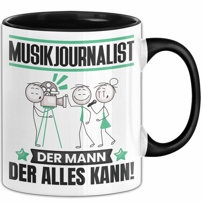 Musikjournalist Tasse Geschenk für Musikjournalist Der Mann Der Alles Kann Geschenkidee zum Geburtstag Schwarz Trendation
