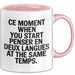 Französischlehrer Unterricht Tasse Geschenk Lustige Geschenkidee Spruch Penser En Deux Langues At The Same Temps Rosa Trendation