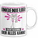 Ingenieur Tasse Geschenk für Ingenieur Der Mann Der Alles Kann Geschenkidee zum Geburtstag Weiß Trendation