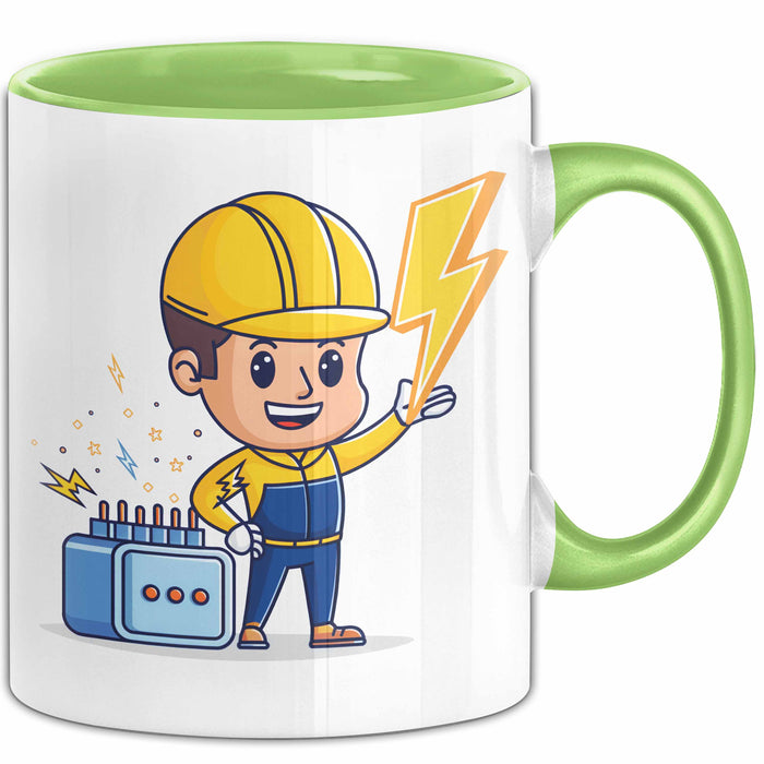 Elektriker Tasse Geschenk Lustige Geschenkidee Spruch Für Elektro Profis Grün Trendation
