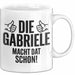 Gabriele Tasse Geschenk Die Gabriele Macht Dat Schon Geschenkidee Becher mit Name Weiß Trendation
