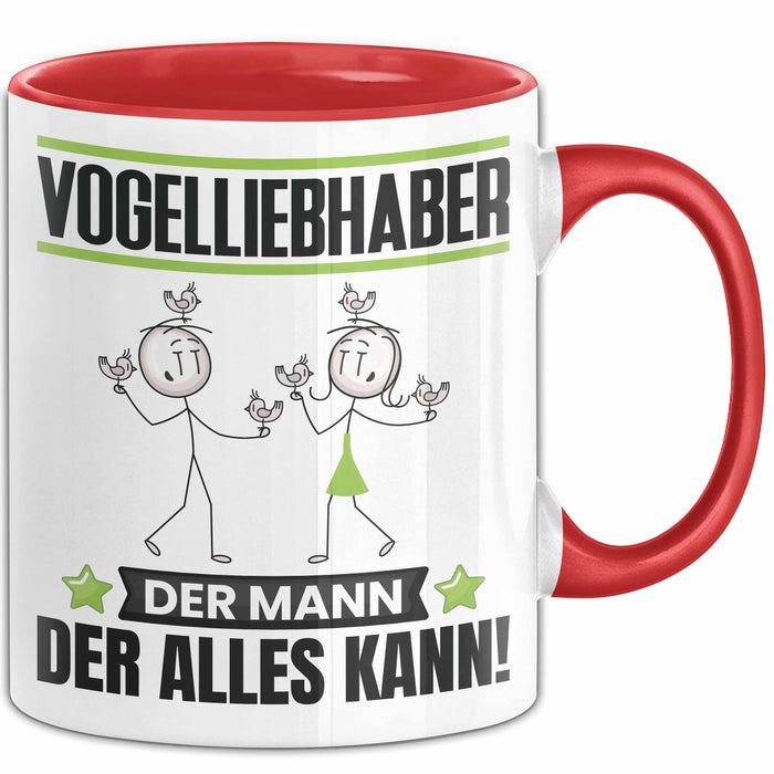 Vogelliebhaber Tasse Geschenk für Vogelliebhaber Der Mann Der Alles Kann Geschenkidee zum Geburtstag Rot Trendation