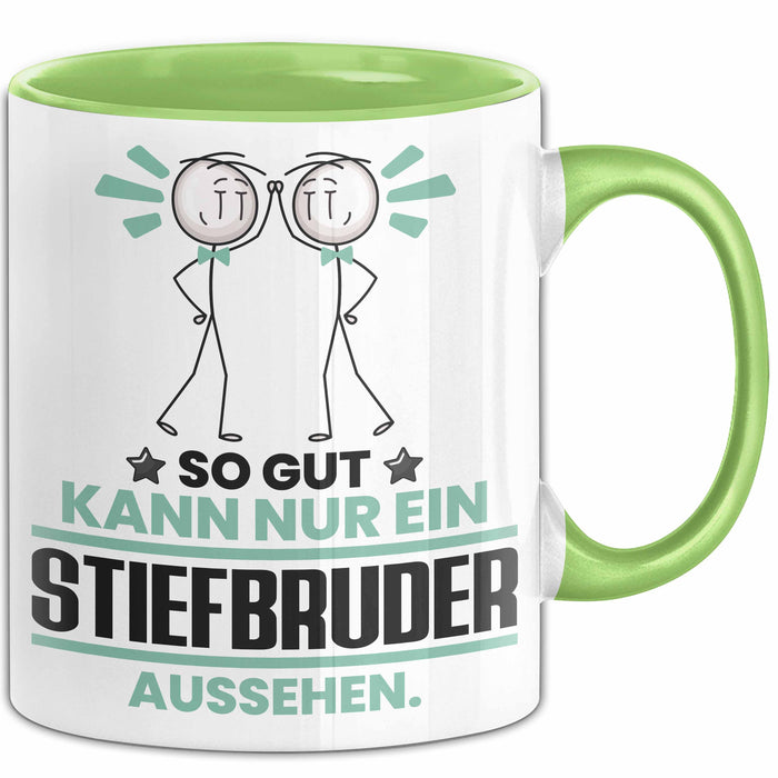 Stiefbruder Geschenk Tasse So Gut Kann Nur Ein Stiefbruder Aussehen Geschenkidee Kaffee-Becher Grün Trendation