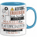 Plattenproduzentin Tasse Geschenk Lustiger Spruch Bitte Erheben Sie Sich Seine Majestät Die Plattenproduzentin Betritt Den Raum Blau Trendation