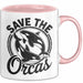 Wal Tier Tasse Geschenk Lustige Geschenkidee Spruch Rettet die Orcas Rosa Trendation