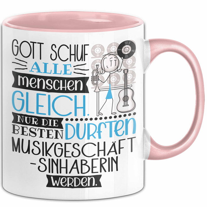 Musikgeschäftsinhaberin Geschenk Becher Tasse Gott Schuf Alle Menschen Gleich Nur Die Besten Durfeten Musikgeschäftsinhaberin Werden Geschenkidee Lustig Rosa Trendation
