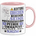 Pferdetherapeut Geschenk Tasse Lustiger Spruch Erheben Sie Sich Der Pferdetherapeut Betritt den Raum Rosa Trendation