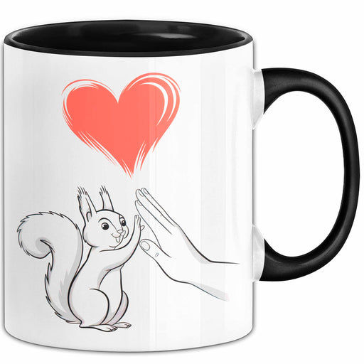 Eichhörnchen Tierliebhaber Tasse Geschenk Lustige Geschenkidee Spruch Schwarz Trendation