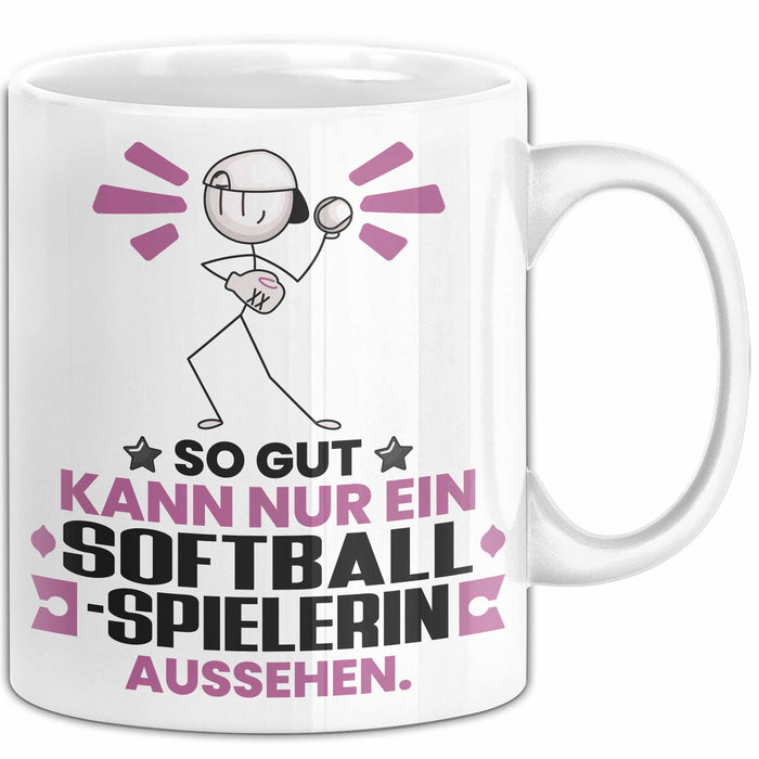 Softballspielerin Geschenk Tasse So Gut Kann Nur Ein Softballspielerin Aussehen Geschenkidee Kaffee-Becher Weiß Trendation