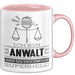 Anwalt Geschenk Tasse Ich Bin Anwalt Aber Sag Doch Einfach Superheld Lustige Geschenkdiee für Anwalt Kaffee-Becher Rosa Trendation