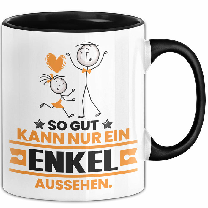 Enkel Geschenk Tasse So Gut Kann Nur Ein Enkel Aussehen Geschenkidee Kaffee-Becher Schwarz Trendation