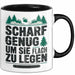Holzarbeiter Tischler Tasse Geschenk Lustige Geschenkidee Scharf Genug Um Sie Alle Flach zu Legen Schwarz Trendation