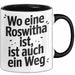 Roswitha Tasse Geschenk Wo Eine Roswitha Ist Ist Auch Ein Weg Geschenkidee Becher mit Name Schwarz Trendation