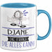 DJane Geschenk Tasse Becher Die Frau Die Allen Kann Geschenkidee für eine DJane Lustig Blau Trendation