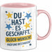 Schüler Abschluss Tasse Geschenk Lustige Geschenkidee Spruch Du Hast Es Geschafft Rosa Trendation