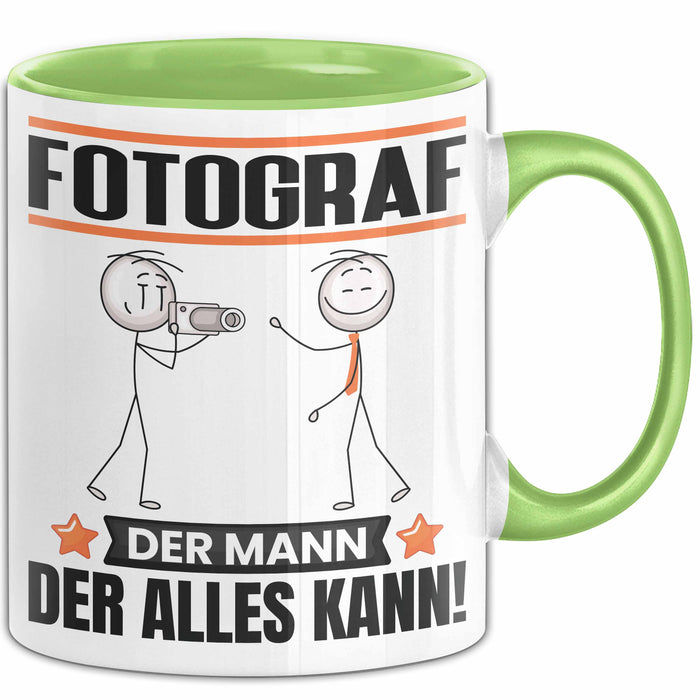Fotograf Tasse Geschenk für Fotograf Der Mann Der Alles Kann Geschenkidee zum Geburtstag Grün Trendation