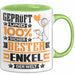 Enkel Geschenk Lustiger Spruch für Enkel Geschenkidee Bester Enkel Der Welt Grün Trendation