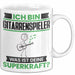 Gitarrenspieler Tasse Geschenk für Gitarrenspieler Geburtstag Lustiger Spruch Kaffee-Becher Was Ist Deine Superkraft Weiß Trendation