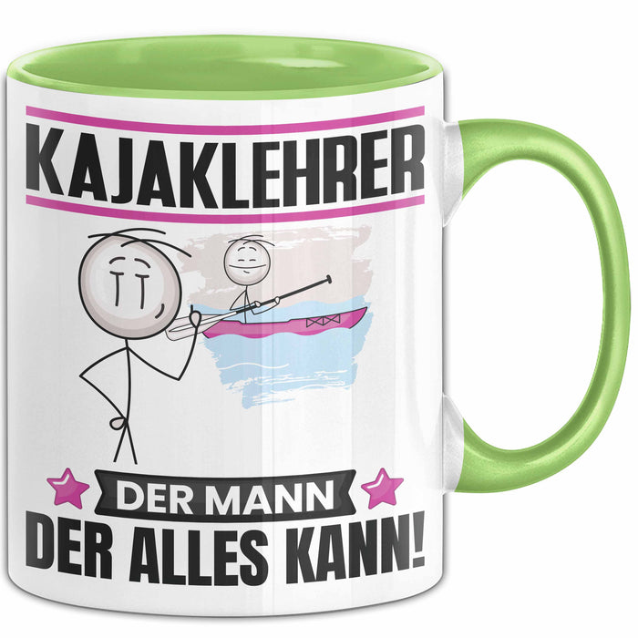 Kajaklehrer Tasse Geschenk für Kajaklehrer Der Mann Der Alles Kann Geschenkidee zum Geburtstag Grün Trendation