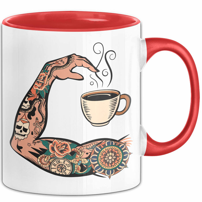 Tattoo Sammler Tasse Geschenkidee für Tinten Fanatiker Rot Trendation
