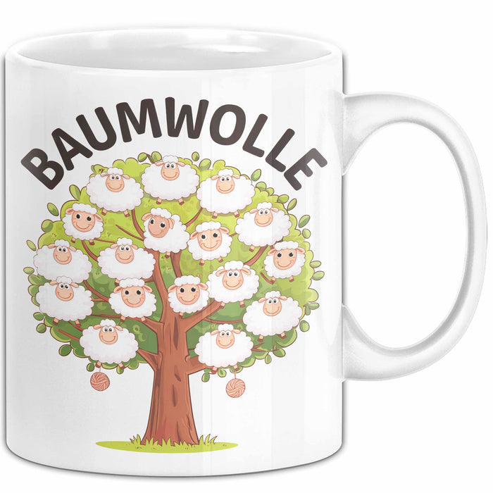 Schaf Tier Tasse Geschenk Baumwolle Geschenkidee Bauernhof Geschenkidee Lustig Weiß Trendation