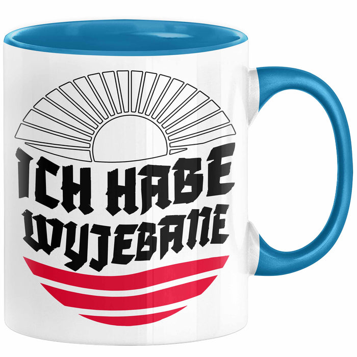 Polen Tasse Spruch Ich Habe Wyjebane Polska Geschenkdiee Kaffee-Becher Blau Trendation