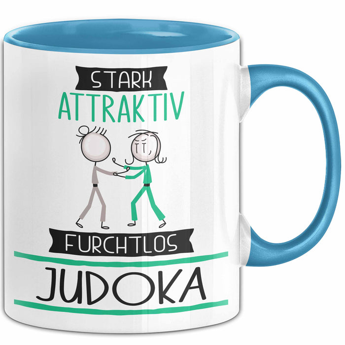 Judoka Tasse Geschenk Becher Stark Attraktiv Furchtlos Judoka Lustige Geschenkidee Blau Trendation