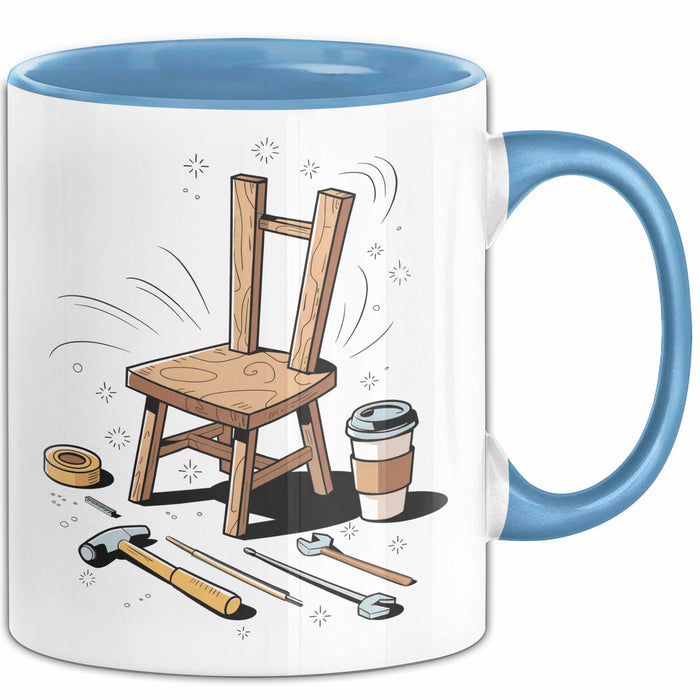 DIY Möbelbauer Tasse Geschenk Lustige Geschenkidee Spruch Für Holz DIY Macher Blau Trendation