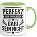 Gabi Tasse Geschenk Perfekt Sein Kann Jeder Geschenkidee Geburtstag Grün Trendation