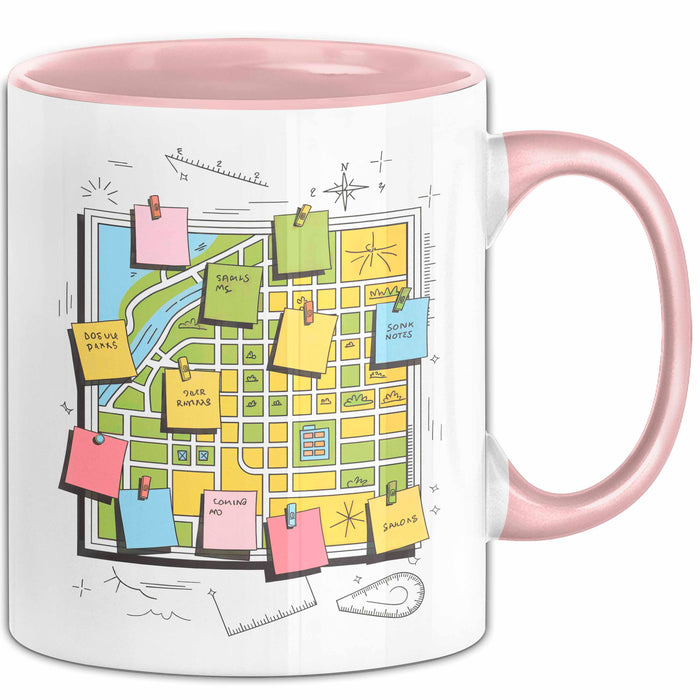 Stadtplaner Tasse Geschenk Lustige Geschenkidee Spruch Für Stadt Denker Rosa Trendation