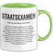 Prüfung Humor Tasse Geschenk Lustige Geschenkidee Spruch Staatsexamen Grün Trendation