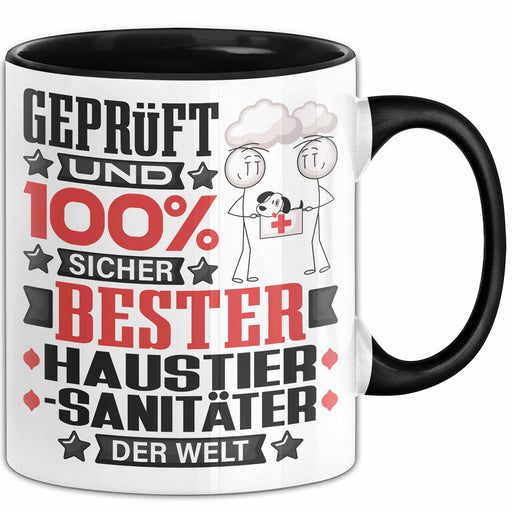 Haustiersanitäter Geschenk Lustiger Spruch für Haustiersanitäter Geschenkidee Bester Haustiersanitäter Der Welt Schwarz Trendation