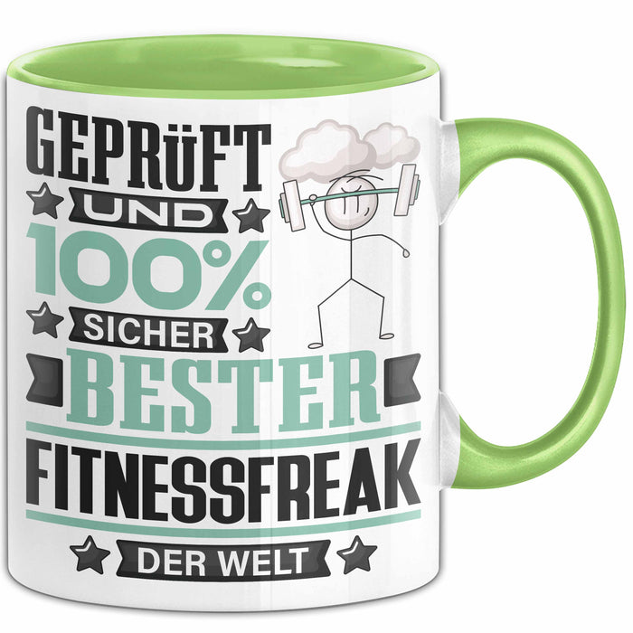 Fitnessfreak Geschenk Lustiger Spruch für Fitnessfreak Geschenkidee Bester Fitnessfreak Der Welt Grün Trendation