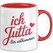 Jutta Tasse Geschenk Ich Bin Vollkommen Jutta Geschenkidee Geburtstag Rot Trendation
