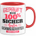Schwiegervater Tasse Geschenk Geprüft Und Hundert Prozent Sicher Bester Schwiegervater Der Welt Becher Rot Trendation