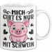 Schweine-Liebhaber Tasse Geschenk Mich Gibt Es Nur Mit Schwein Hausschwein Weiß Trendation