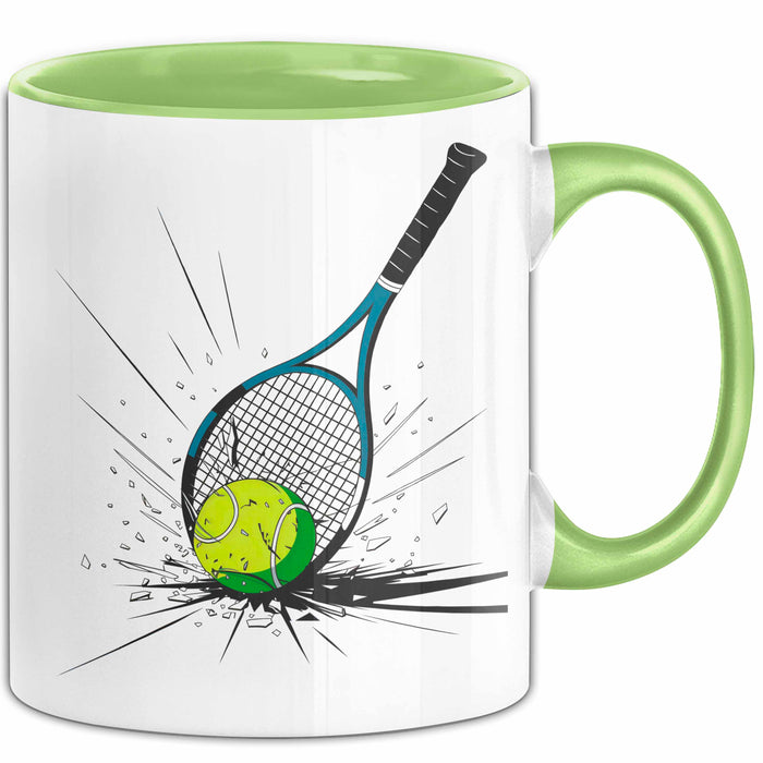 Tennis Spieler Tasse Geschenkidee für Tennisliebhaber Grün Trendation