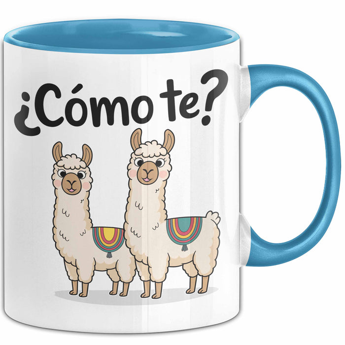 Spanischlehrer Unterricht Tasse Geschenk Lustige Geschenkidee Spruch ¿Cómo Te Llamas Blau Trendation