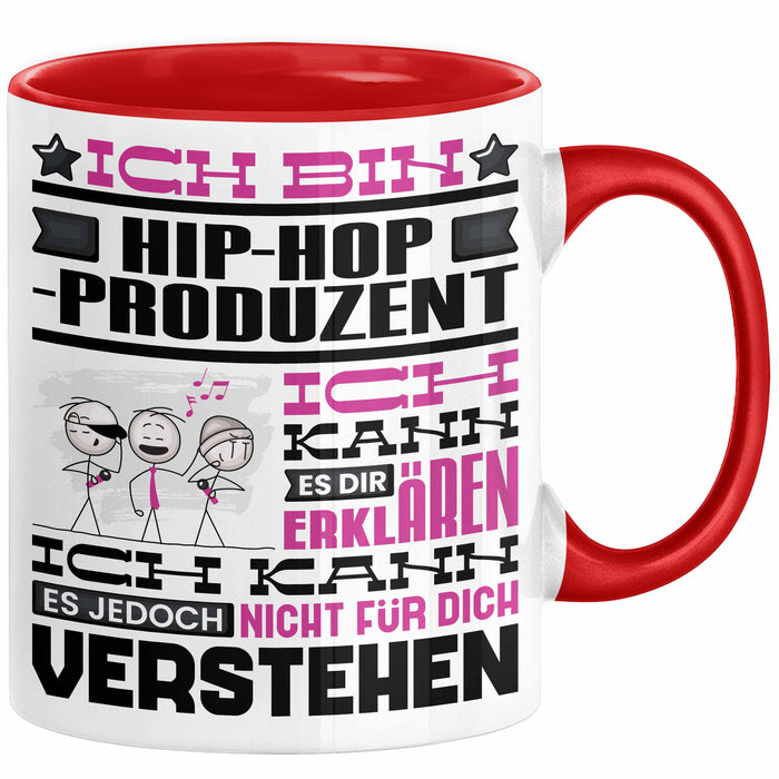 Hip-Hop-Produzent Geschenk Tasse Geschenkidee für Hip-Hop-Produzent Geburtstag Lustig Ich Bin Hip-Hop-Produzent Ich Kann Es Dir Erklären Aber Nicht Für Dich Verstehen Rot Trendation