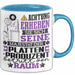 Plattenproduzent Geschenk Tasse Lustiger Spruch Erheben Sie Sich Der Plattenproduzent Betritt den Raum Blau Trendation