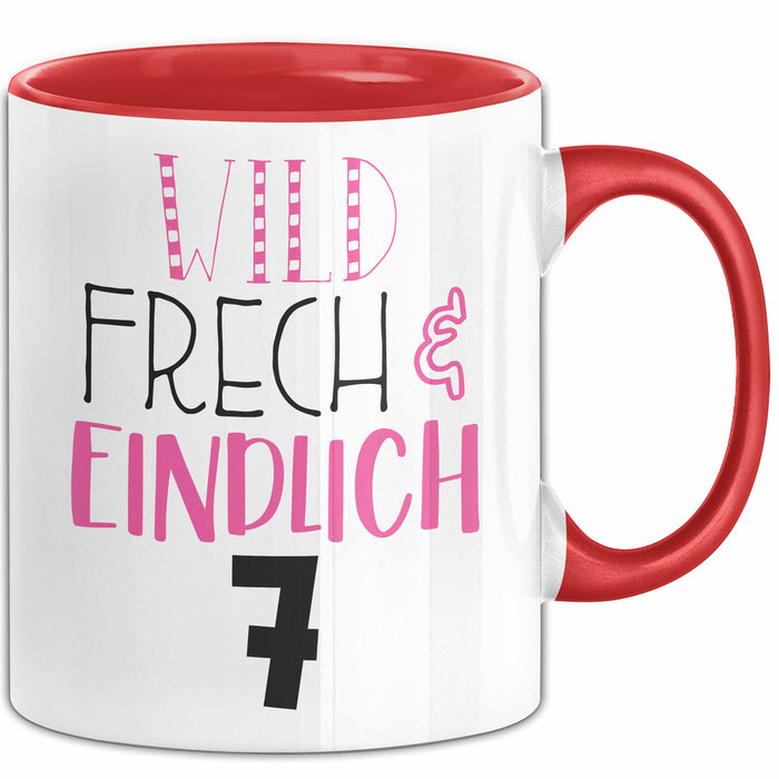 Tasse Wild Frech Und Einzigartig 7 Geschenk für Kinder 7. Geburtstag Jungs Rot Trendation