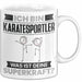 Karatesportler Tasse Geschenk für Karatesportler Geburtstag Lustiger Spruch Kaffee-Becher Was Ist Deine Superkraft Weiß Trendation
