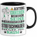 Stiefschwäger Geschenk Tasse Lustiger Spruch Erheben Sie Sich Der Stiefschwäger Betritt den Raum Schwarz Trendation