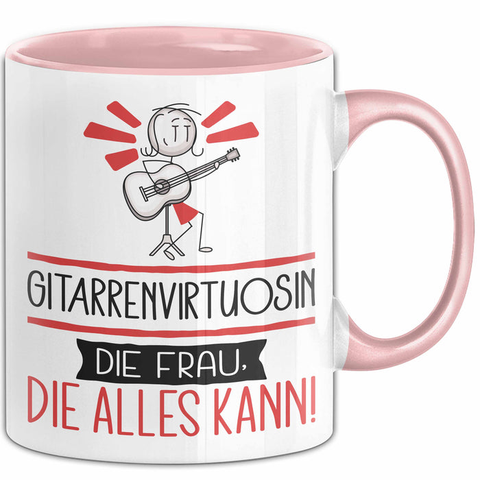 Gitarrenvirtuosin Geschenk Tasse Becher Die Frau Die Allen Kann Geschenkidee für eine Gitarrenvirtuosin Lustig Rosa Trendation