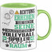 Volleyballspieler Geschenk Tasse Lustiger Spruch Erheben Sie Sich Der Volleyballspieler Betritt den Raum Grün Trendation