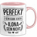 Ilona Tasse Geschenk Perfekt Sein Kann Jeder Geschenkidee Geburtstag Rosa Trendation